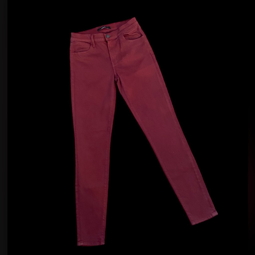 J brand Coated Oxblood Skinny Pants - Size 27